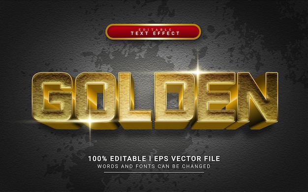 Golden 3d text effect