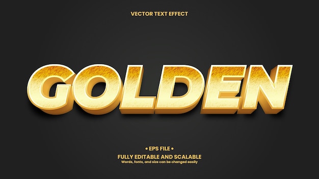 Golden 3d text effect