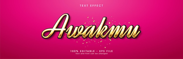 Golden 3d text effect