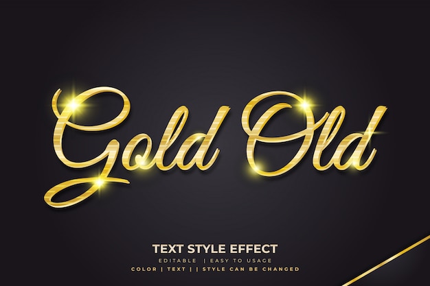 Golden 3d text style effect with shiny texture