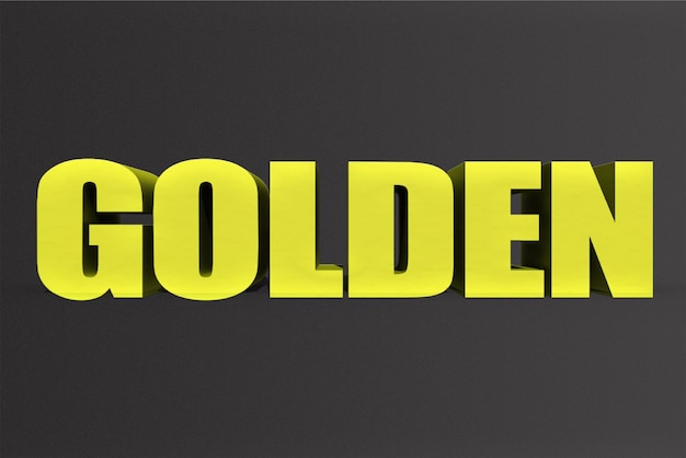 Golden 3D Text