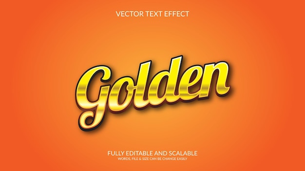 Modello dorato di effetto testo vettoriale 3d eps