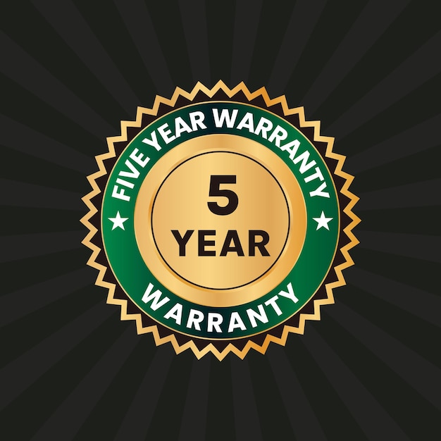 golden 5 year warranty label