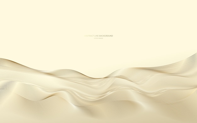 Golden abstract line background, mordern waves.