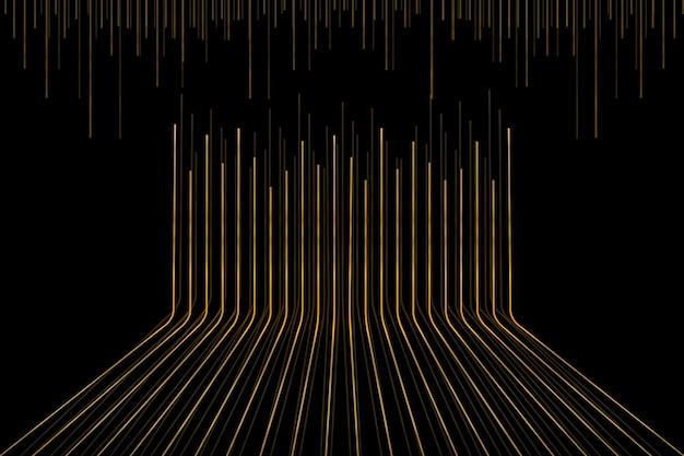 Vector golden abstract lines, stripes background.