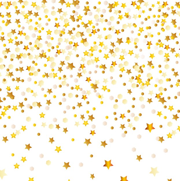 Golden Abstract stars on isolated background