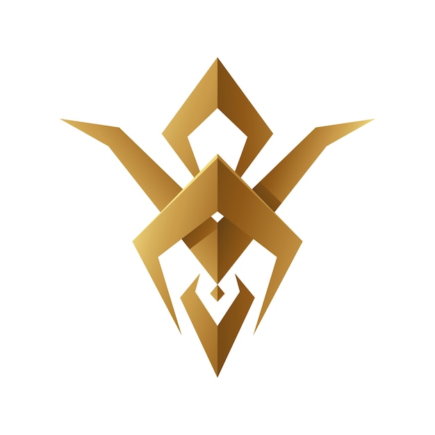 golden abstract tribal bug on a white background