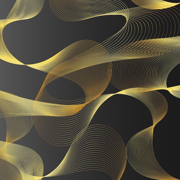 Golden abstract waves in vector illustration