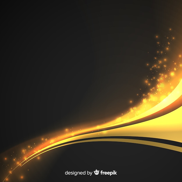 Golden abstract wavy background