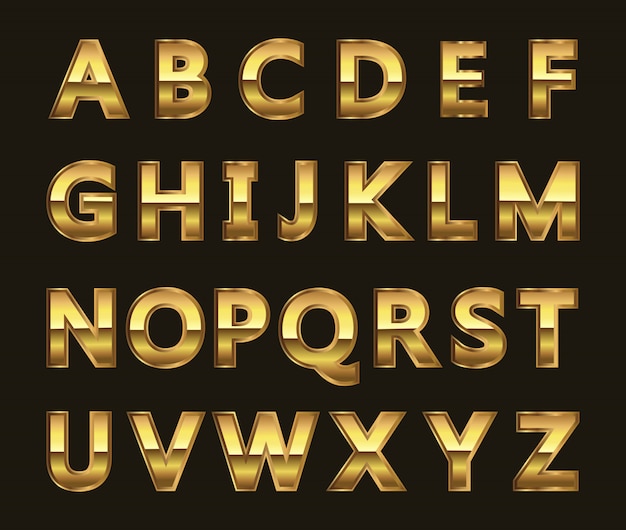 Premium Vector | Golden alphabet template