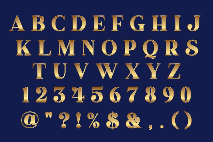 Golden Alphabet Vector