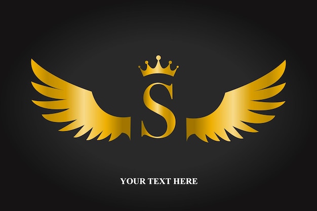 Vector golden angle wings logo