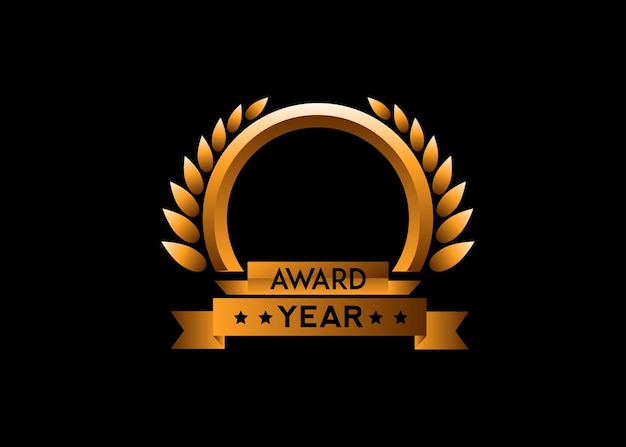 Vector golden anniversary award badge icon banner certificate