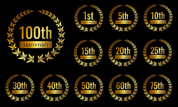 Golden anniversary celebration badge set