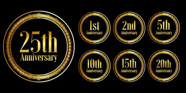 Golden anniversary celebration design set