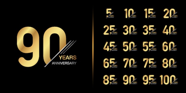 Vector golden anniversary celebration emblem design.