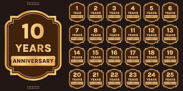 golden anniversary labels set