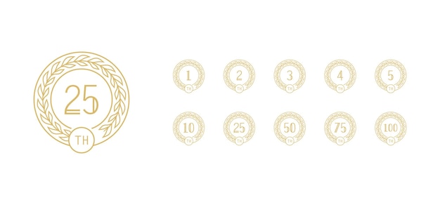 Golden anniversay premium emblem set on white background