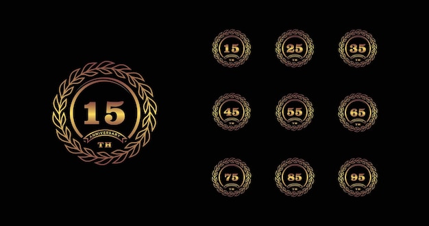 Golden anniversay premium emblem set