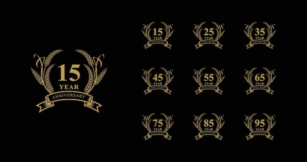 Golden anniversay premium emblem set