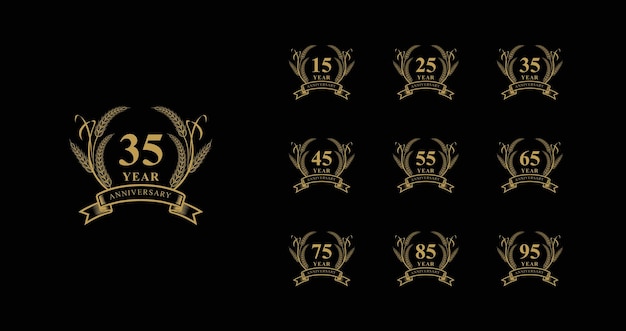 Golden anniversay premium emblem set