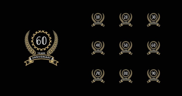 Golden anniversay premium emblem set