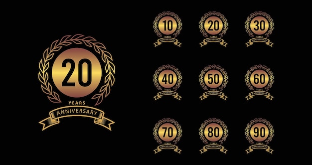 Golden anniversay premium emblem set