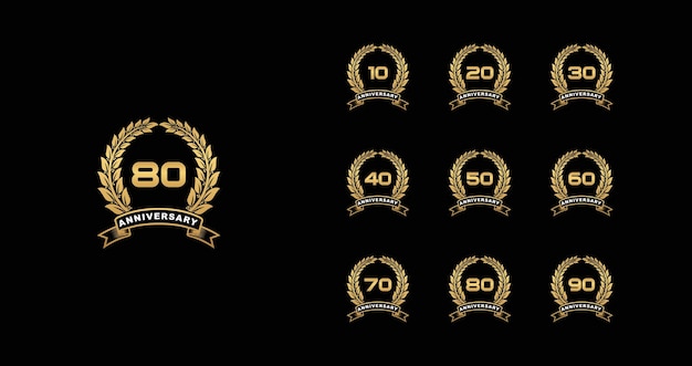 Golden anniversay premium emblem set