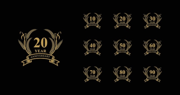 Golden anniversay premium emblem set