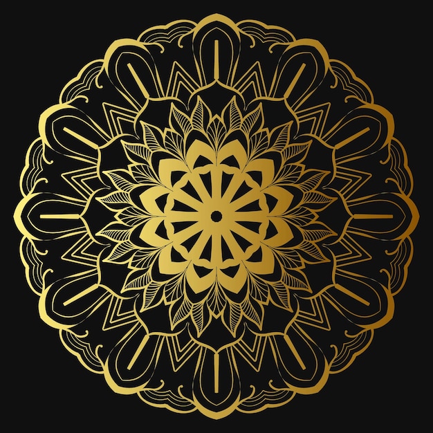 Золотой арабеск роскошный фон мандалы стильный декоративный дизайн мандалы