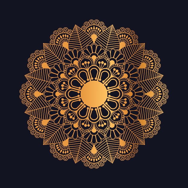 Golden arabesque pattern design template