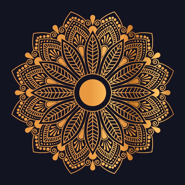 Golden arabesque pattern design template