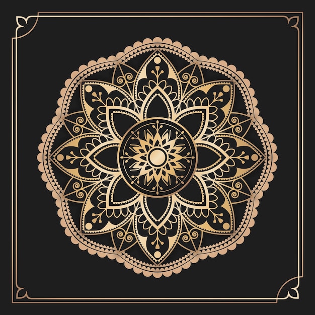 Golden arabesque patterned design element vector