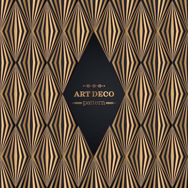 Vector golden art deco pattern design