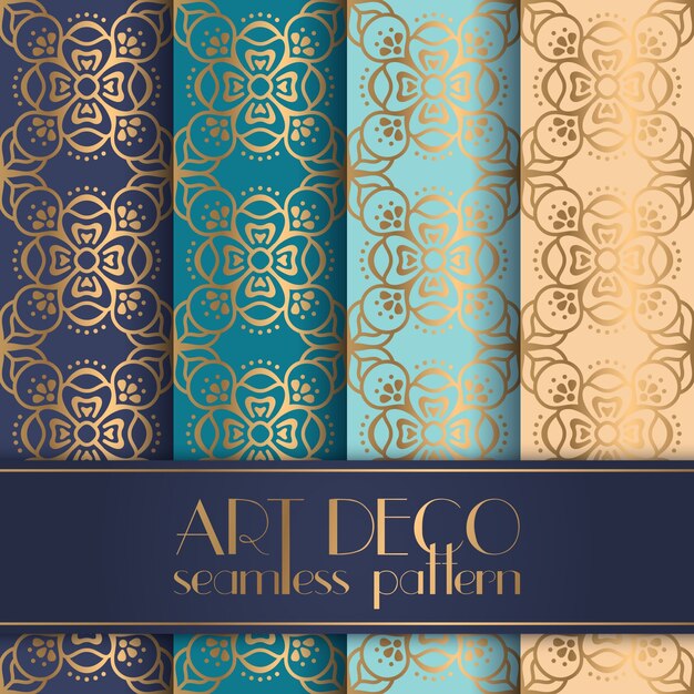 Golden art deco pattern