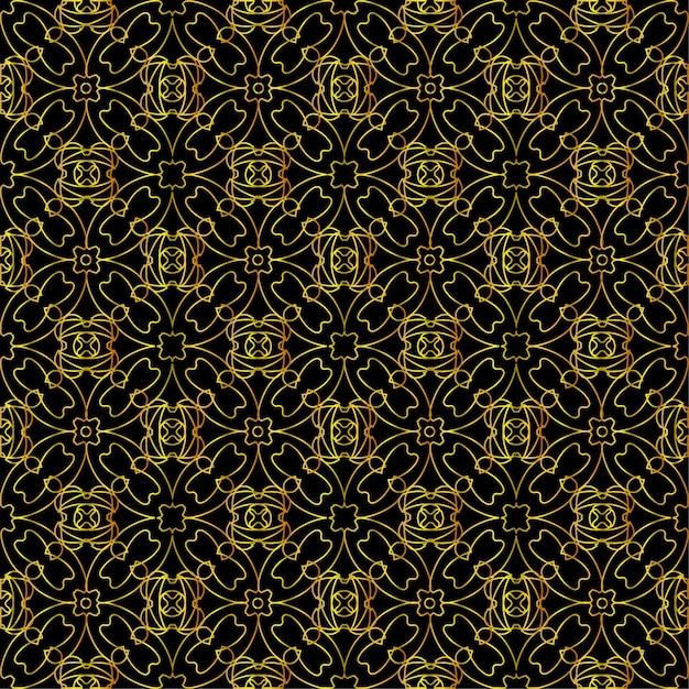 Vector golden art nouveau ornament vector black and gold background