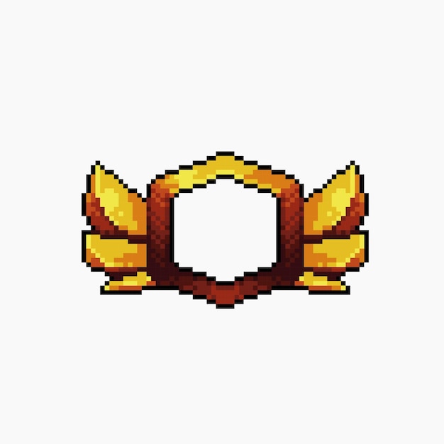 Golden avatar frame in pixel art style