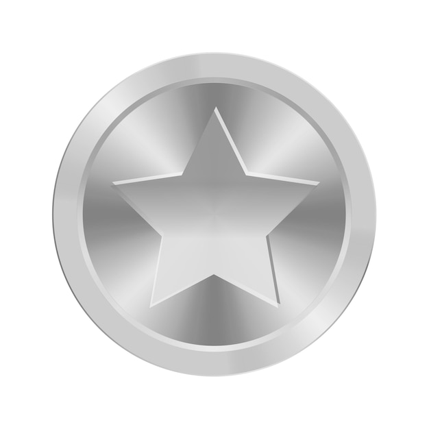 Vector golden award medal with star illustration from geometric shapes