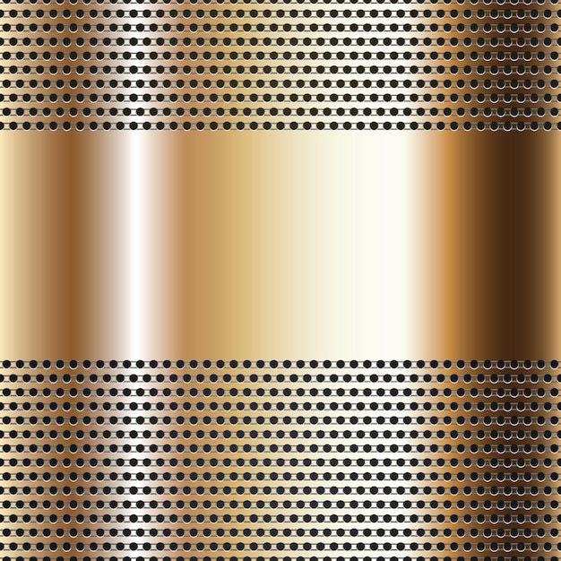 Vector golden background perforated sheet