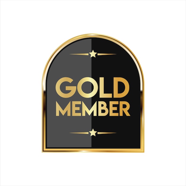 Golden badge VIP golden member retro design