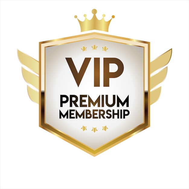 Golden badge vip golden member retro design