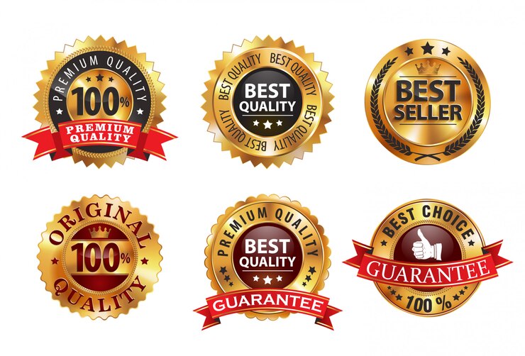 Vector golden badges collection