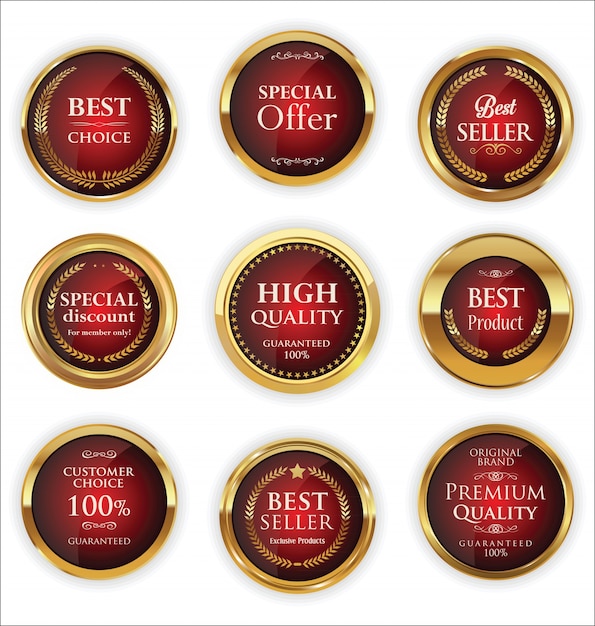 Golden badges and labels