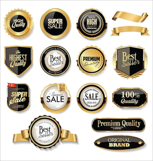 Golden badges and labels