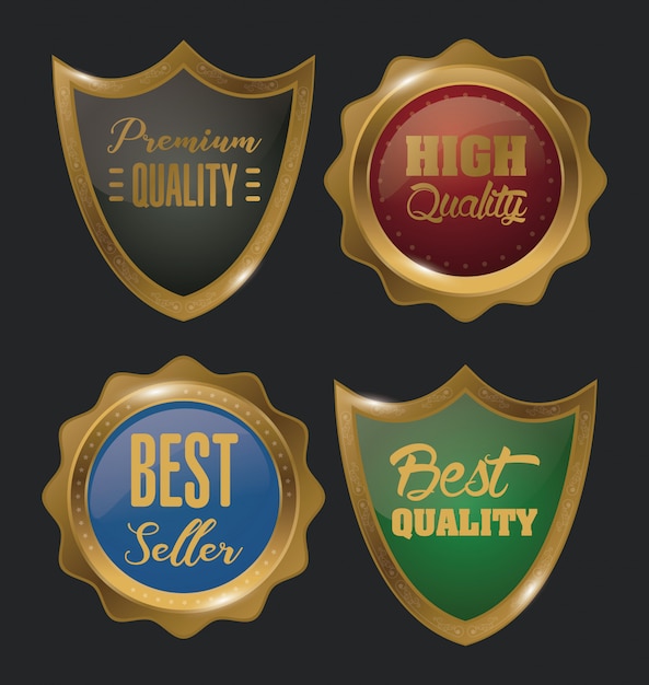 golden badges set