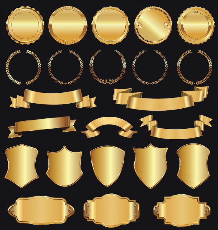 Vector golden badges