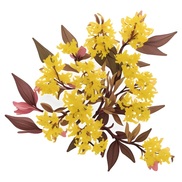 Premium Vector | Golden bell flowers forsythias yellow flowers