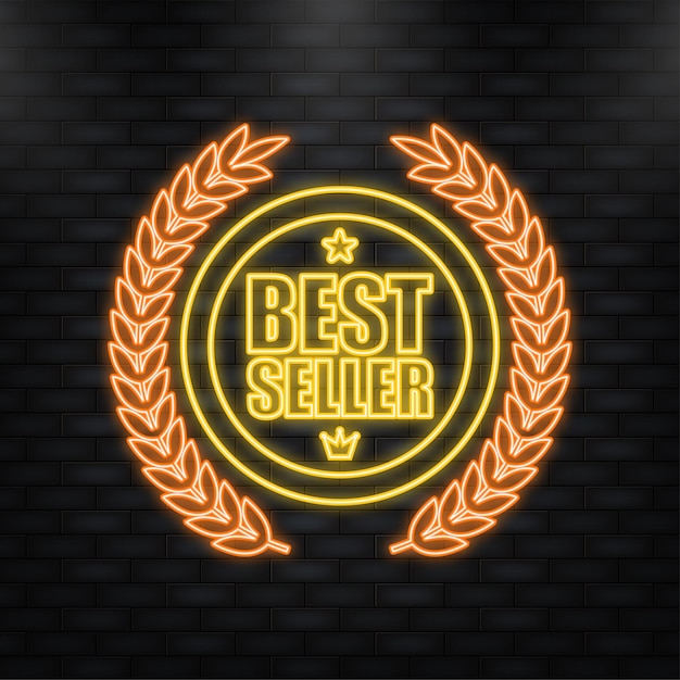 Golden best seller Award medal Special offer price sign Vector illustration