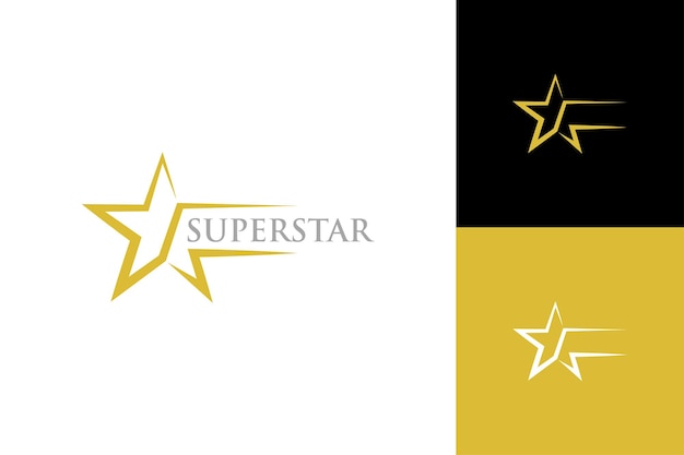 Vettore miglior golden star logo di lusso icon design elegante e moderno risorgente star logotipo design