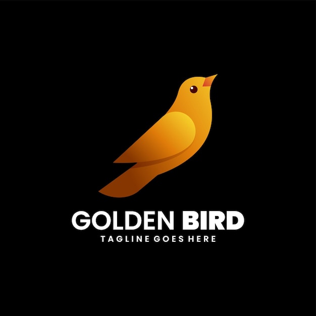 Golden bird logo colorful